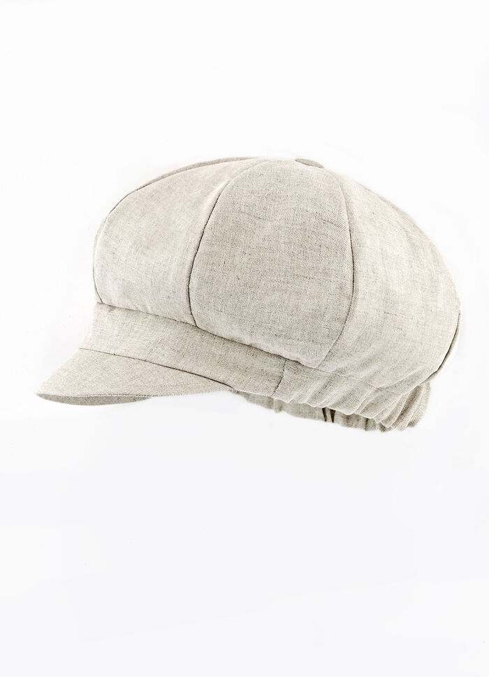 Leichte Damen-Ballonmütze mit Elastikeinsatz ECRU