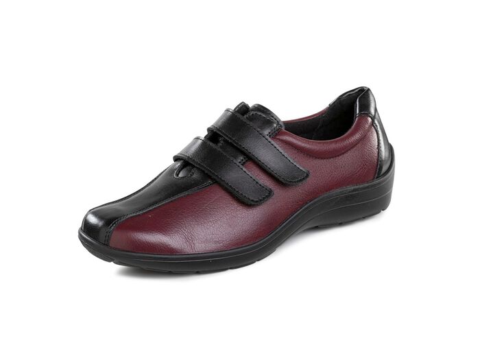 ELENA EDEN Slipper aus Nappaleder BORDEAUX-SCHWARZ