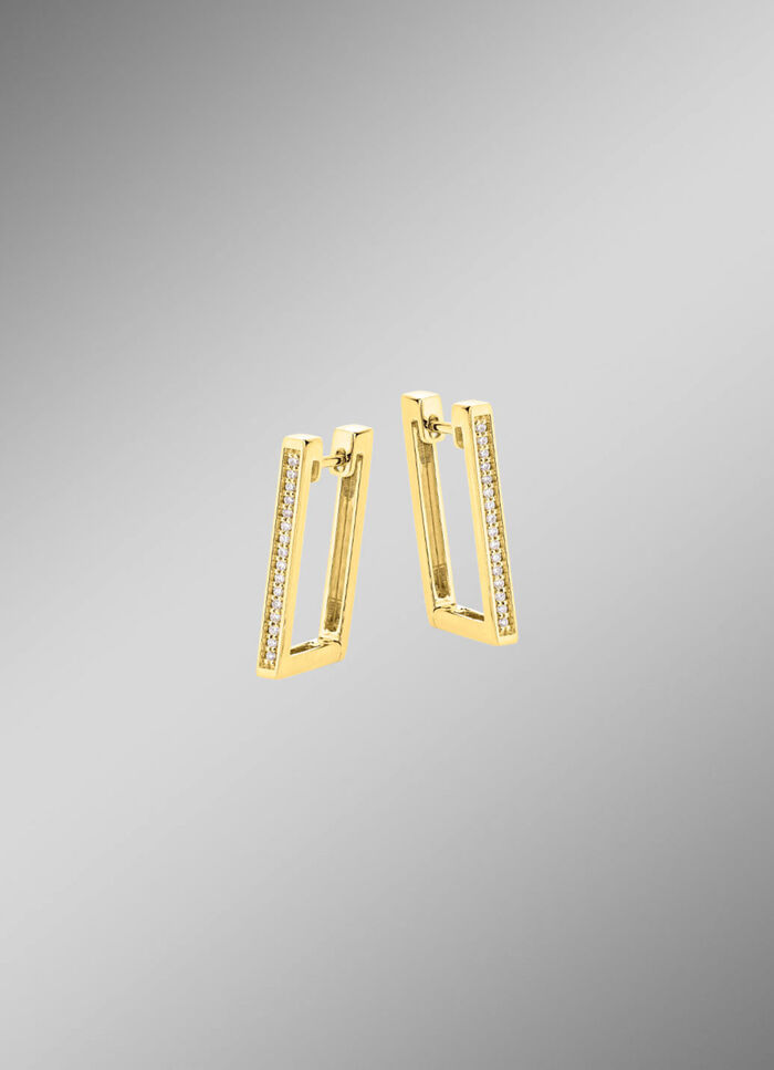 Moderne Creolen mit Brillanten 