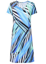 Laurina Kleid mit farbbrillantem Druckdessin und kurzen Ärmeln 