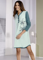 Zweierpack Nachthemden mit Knopfleiste und platziertem Druck 