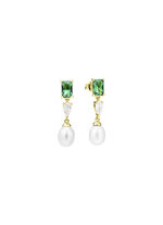 Eleganz in Bewegung – Ohrstecker mit Perlen und Kristallglanz 