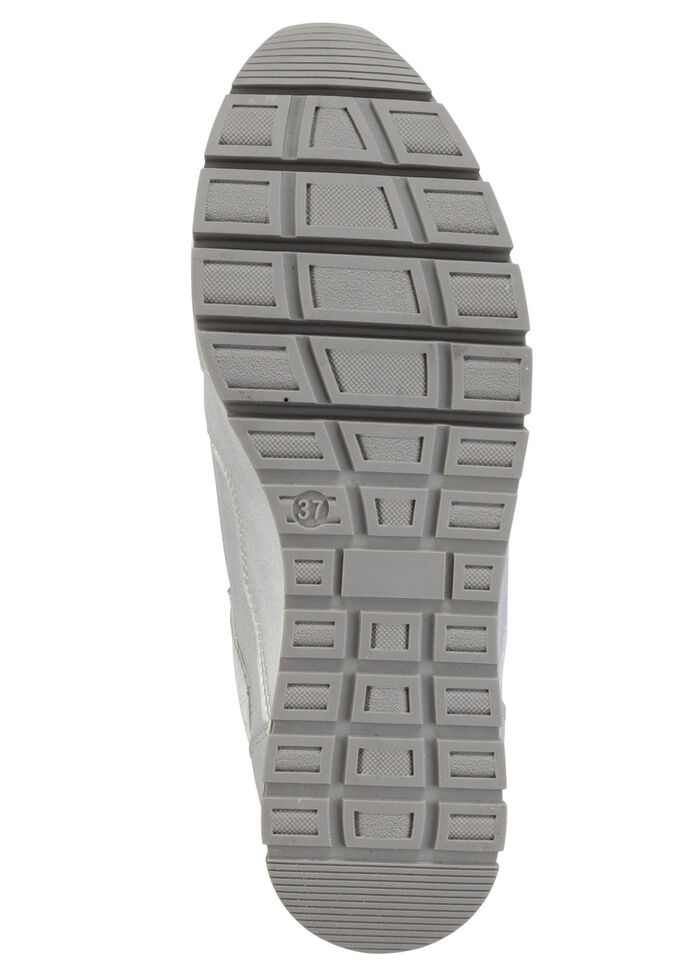 ELENA EDEN Sneaker aus Nappaleder und silbergrau geprägtem Veloursleder MATTSILBER