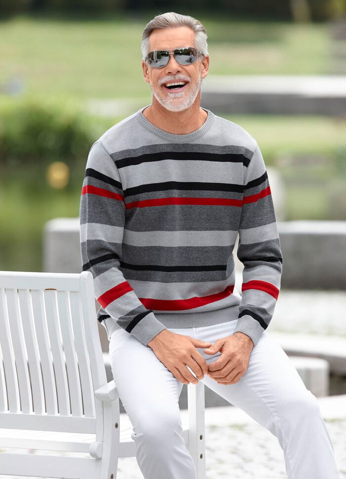 Modischer Rundhalspullover in 2 Farben 