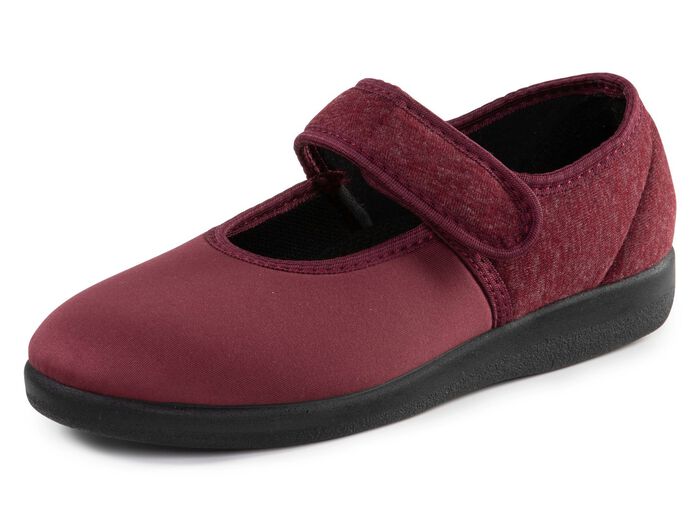 Spangenschuh aus weichem, teilweise meliertem Textilmaterial BORDEAUX