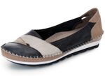 Gemini, klassische Damen-Slipper, Weite G, mit herausnehmbarem Fu&szlig;bett SCHWARZ-TAUPE
