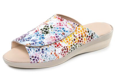 Bequeme Damen-Pantoletten, Weite G, mit Klettverschluss 