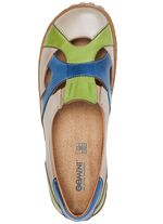 Gemini Slipper aus Rind-Nappaleder TAUPE-GR&Uuml;N-BLAU