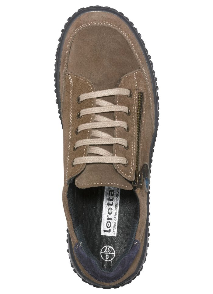 Schn&uuml;rschuh im modischen Design BRAUN-BLAU