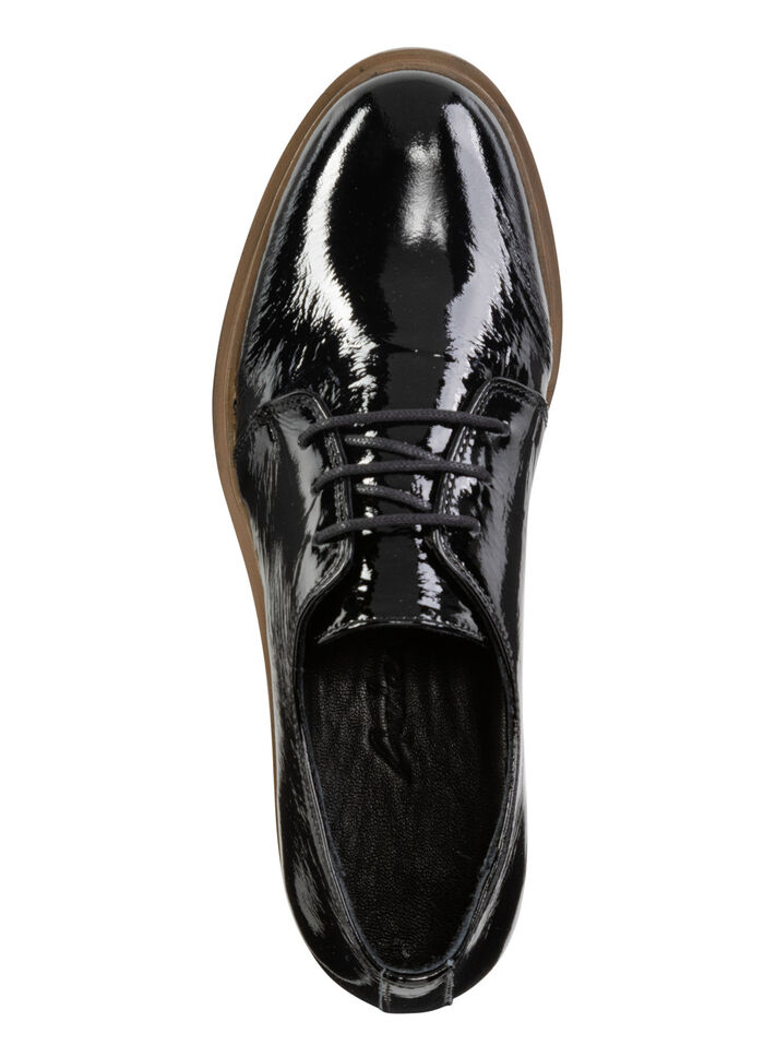 Andrea Conti Schnürschuh aus edlem Knautschlackleder SCHWARZ
