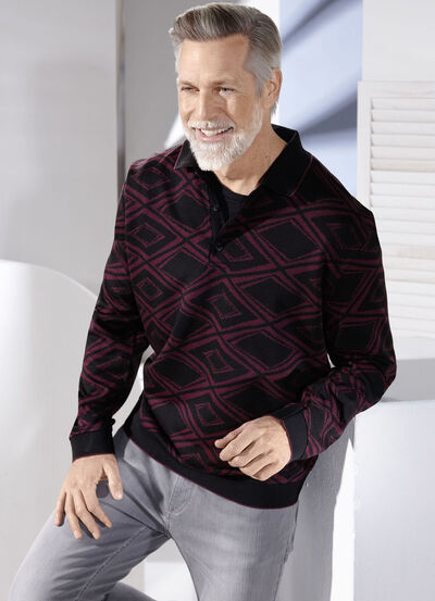 Poloshirt mit kurzer Knopfleiste 