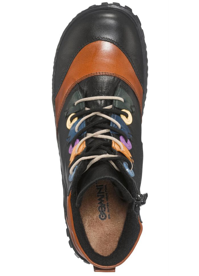 Gemini Schn&uuml;r-Bootie mit pfiffigen Bes&auml;tzen SCHWARZ-BUNT