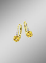 Strahlende Ohrringe mit echtem Weißtopas und echtem Citrin 