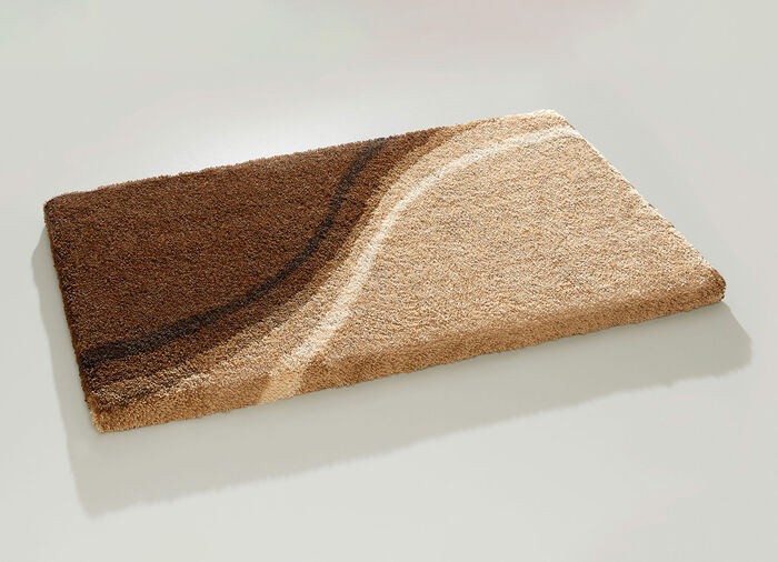 Badgarnitur mit rutschhemmender Latex-Rückseite BEIGE-BRAUN