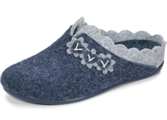 Laurina Filz-Pantoffel mit pfifiger Applikation 