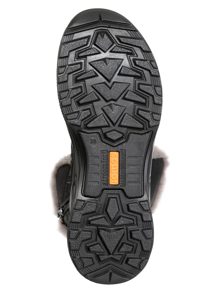 Gef&uuml;tterte Damen-Boots, Winterschuhe, Weite H, mit Rei&szlig;verschluss SCHWARZ