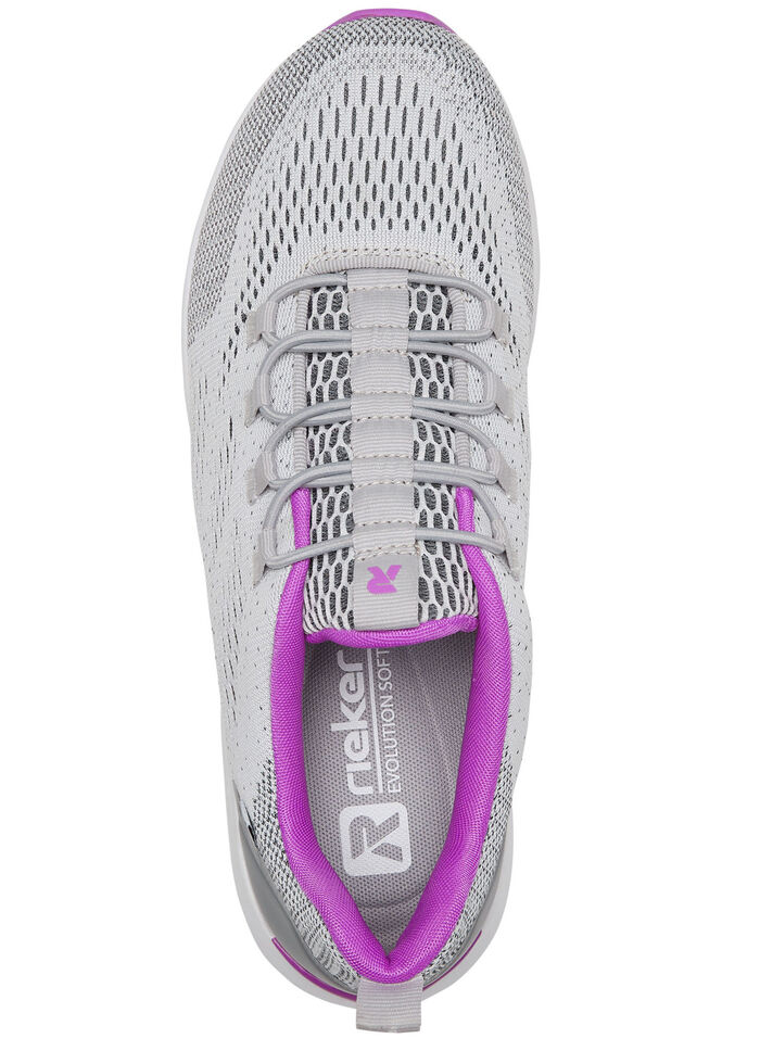 Rieker Sneaker mit elastischer Zierschn&uuml;rung GRAU-PINK
