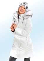 Funktions-Kurzmantel mit abnehmbarer Kapuze NATURWEISS