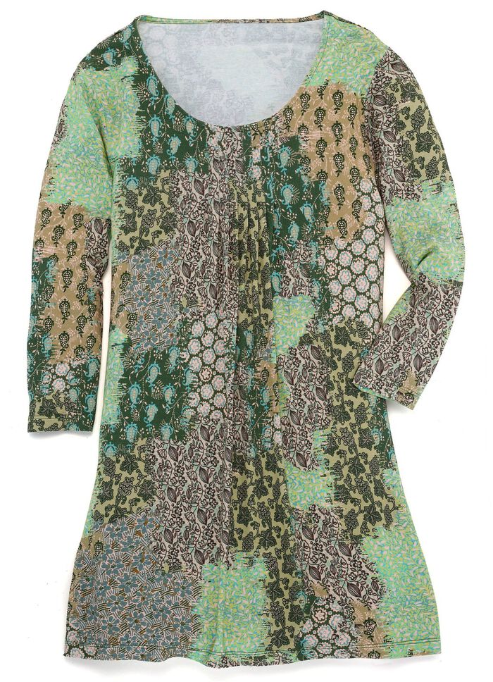 Longshirt mit F&auml;ltelung im Vorderteil in 3 Farben 