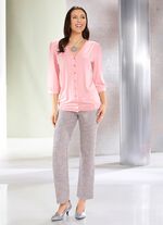 Shirtbluse mit durchgehender Knopfleiste in 2 Farben 