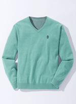 Modischer V-Pullover in 6 Farben T&Uuml;RKIS MELIERT