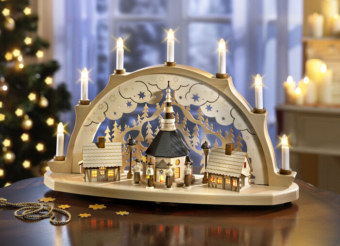 Schwibbogen aus massivem Holz 