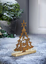 Baumkrippe auf Fichtenholz 