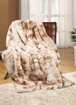 Felldecke aus naturgetreuem Webpelz 