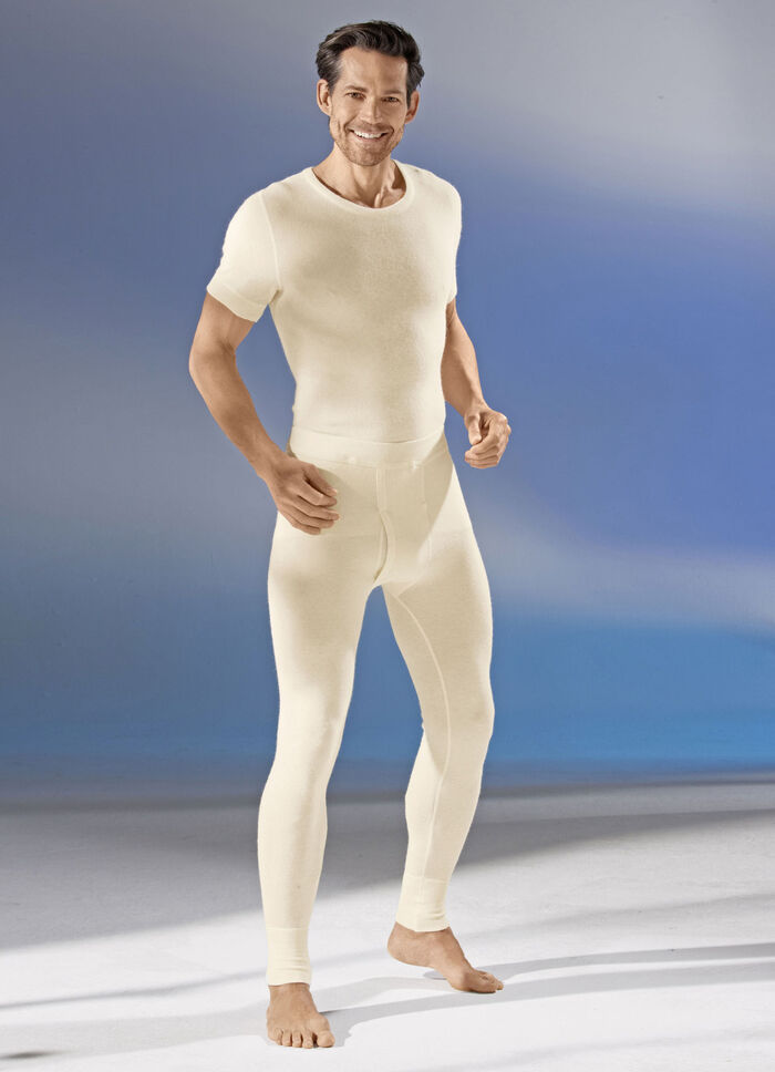 Unterhose, lang, mit Angora, in Ecru 