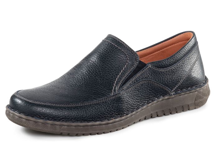 GINO GALANTE Slipper aus genarbtem Nappaleder DUNKELBLAU