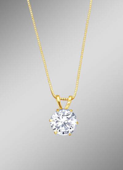 Anhänger mit synthetischen Zirkonia und Veneziakette 