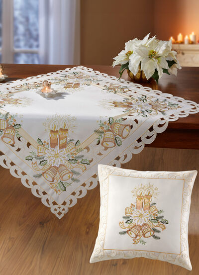 Hochwertig bestickte Tisch- und Raumdekoration aus dem Hause Schäfer 