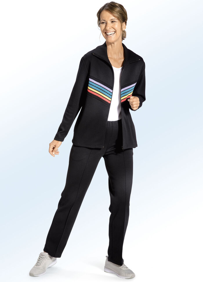 "Plantier"-Freizeitanzug mit Strickeinsätzen 