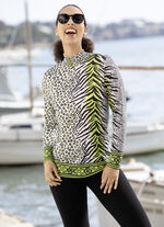 Shirt mit farbbrillantem Allover-Dessin in 2 Farben 