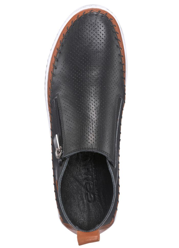 Gemini Bootie aus Rind-Nappaleder mit Zierperforation SCHWARZ-BRAUN