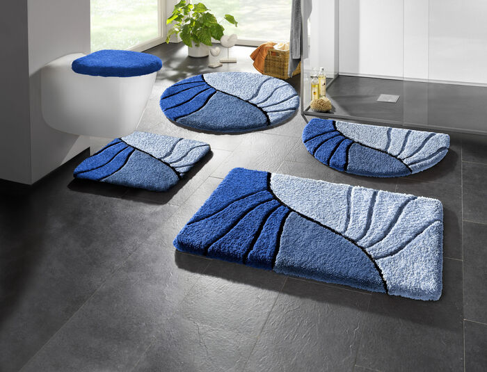 Badgarnitur mit rutschhemmender R&uuml;ckseite BLAU