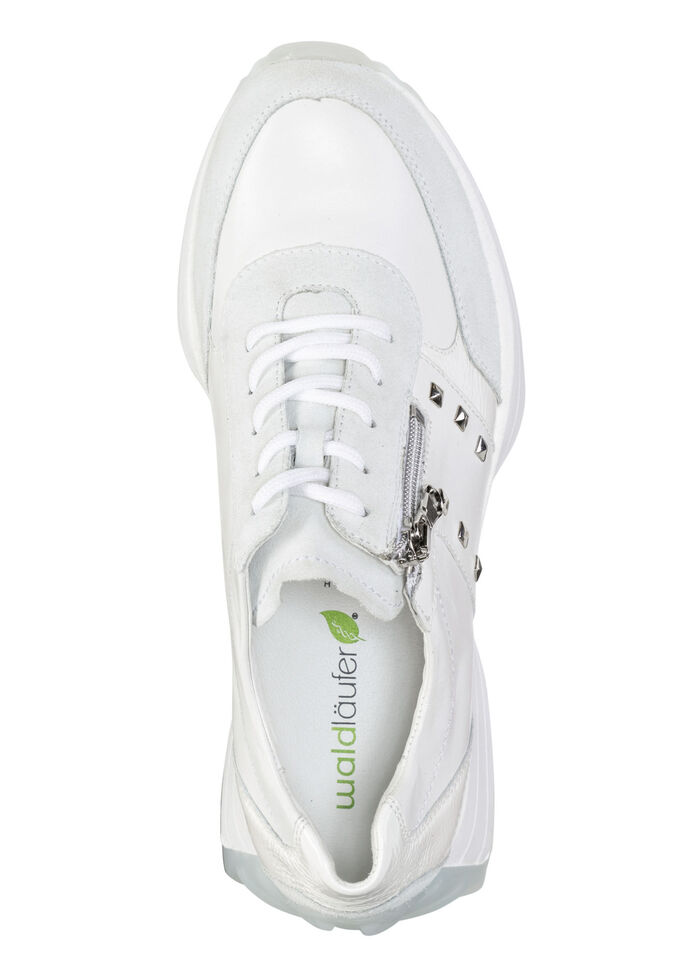 Waldläufer Sneaker mit Nietenbesatz WEISS-EISGRAU