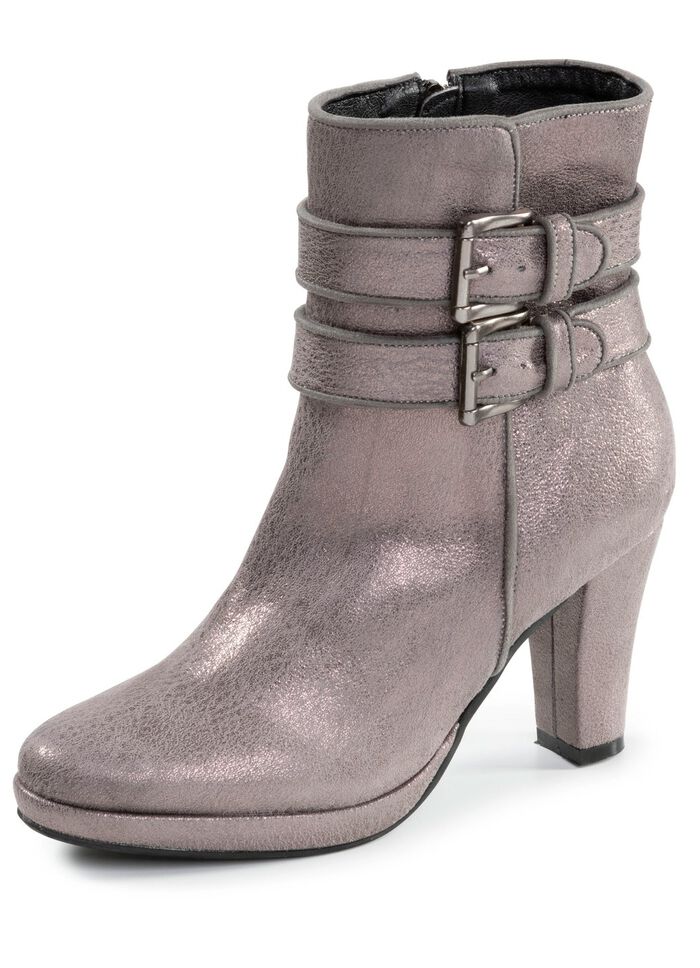 Andrea Conti, trendige Damen-Stiefeletten, mit Rei&szlig;verschluss ANTIKSILBER