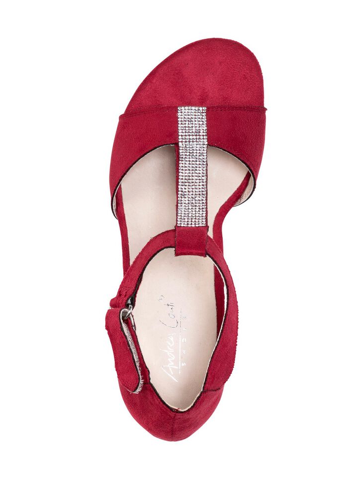 Andrea Conti, schicke Damen-Sandaletten, mit Klettspange ROT