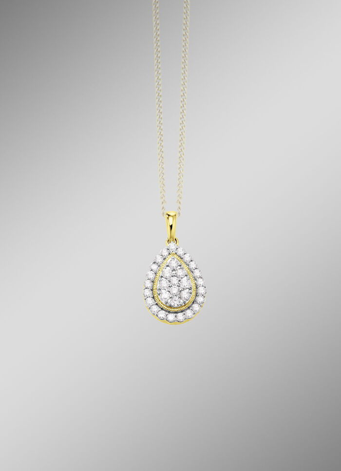 Tropfenf&ouml;rmiger Anh&auml;nger mit Brillanten 