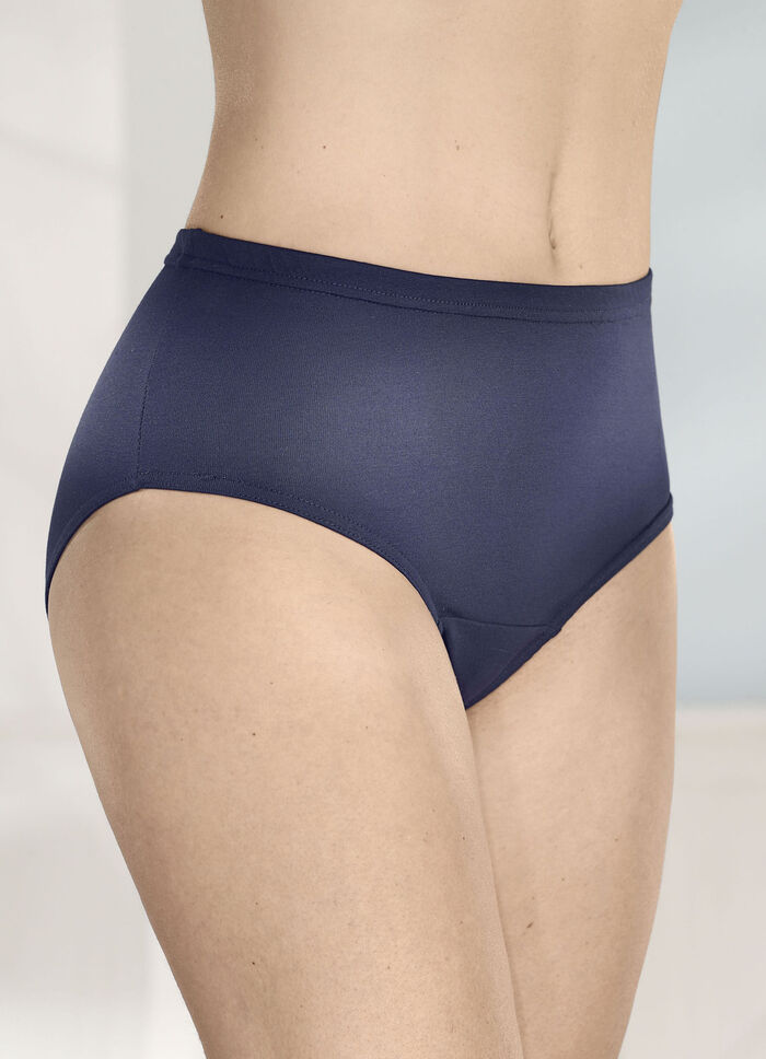 Viererpack Slips mit Gummizug im Bund 2X MARINE, 2X WEISS