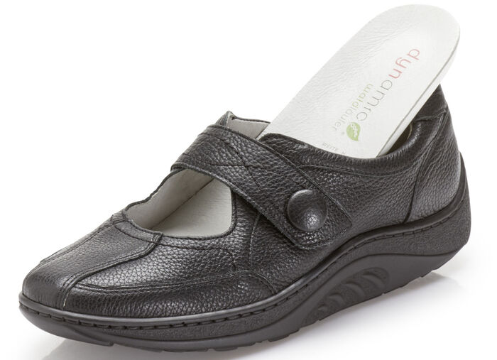 Waldläufer Slipper mit Abrollfunktion SCHWARZ