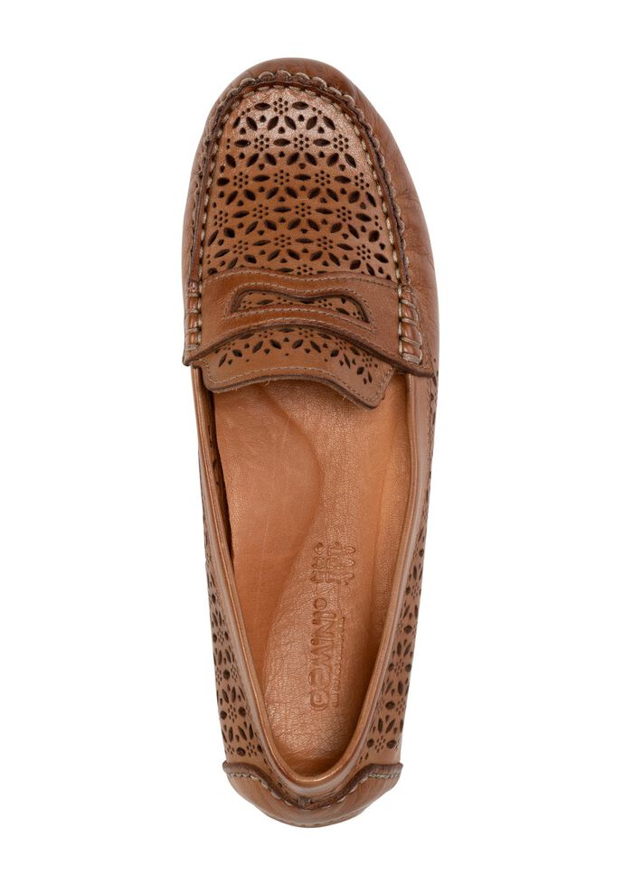 Gemini Slipper aus schattiertem Nappaleder COGNAC