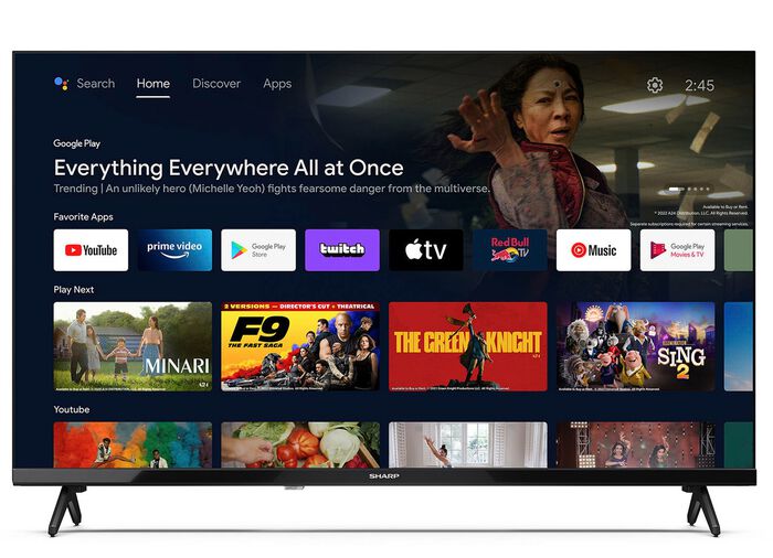 Sharp 32FH2EA rahmenloser HD-Ready-LED-Android-Fernseher 