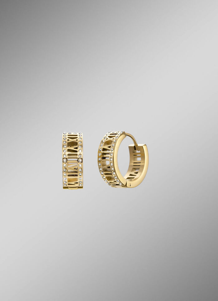 Klappcreolen aus vergoldetem Edelstahl mit Kristallen 