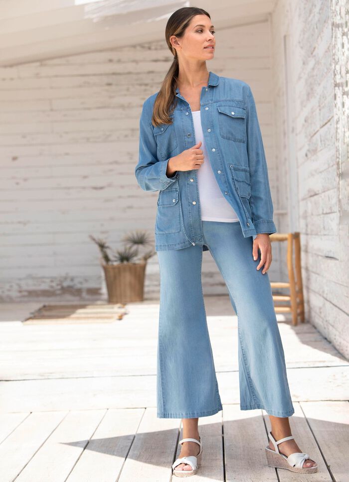 Blusenjacke mit aparter Kragenl&ouml;sung 