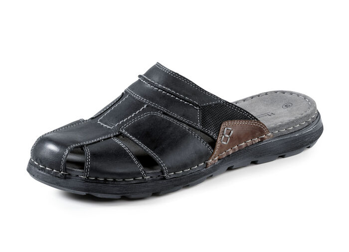 Pantolette mit luftigen Durchbr&uuml;chen SCHWARZ-KASTANIE