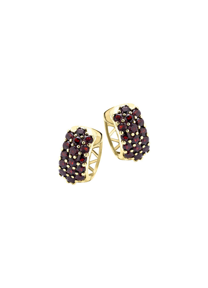 Vergoldete Creolen mit Granat 