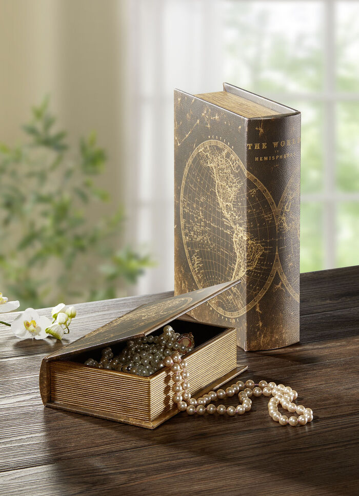 Aufbewahrungsbox Buch, 2er-Set 