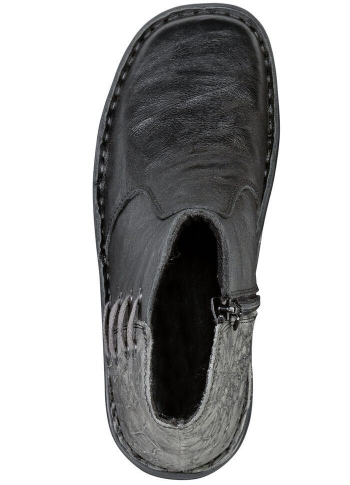 ELENA EDEN Bootie mit Knitter-Struktur SCHWARZ-GRAU